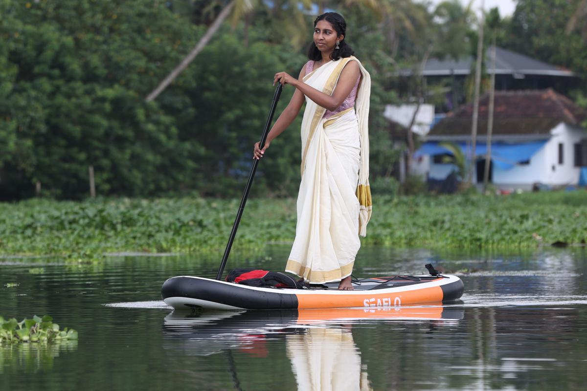 Swetha S, a paddle boarder