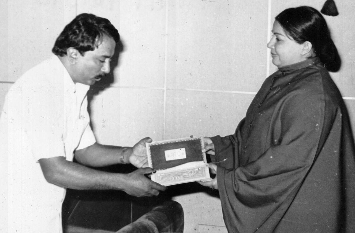 K.A. Sengottaiyan with Jayalalithaa in 1992