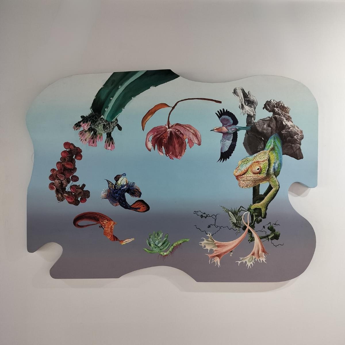 Fish travelling to Unknown Sky, a work at the gallery