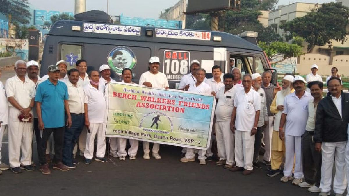Officials provide 108 ambulance for walkers at RK Beach from 4 a.m. to 8 a.m. in Visakhapatnam