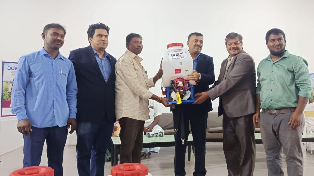 Adani Foundation donates 30 motorised sprayers to farmers in Nellore