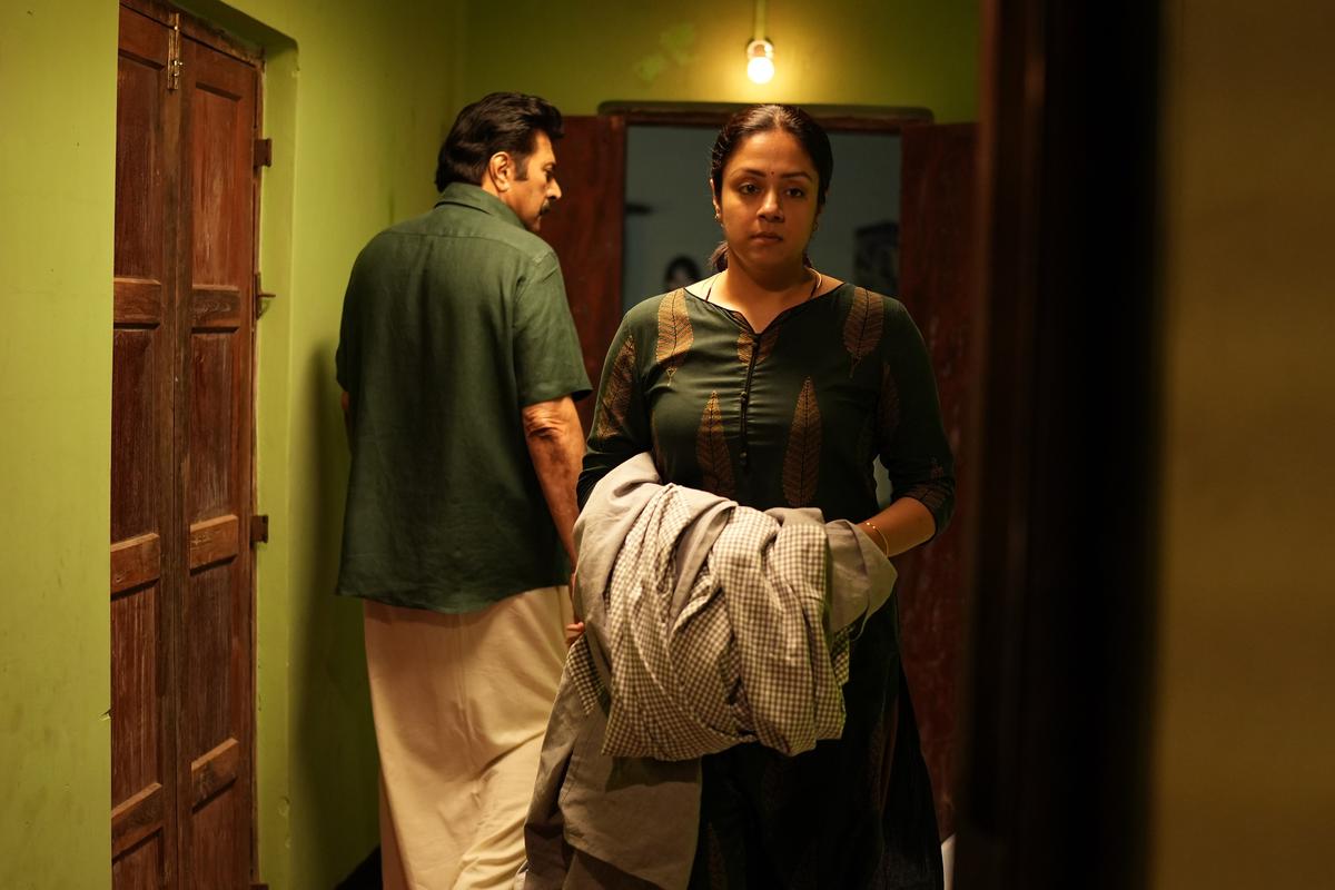 Mammootty and Jyothika in a still from Kaathal - The Core. 