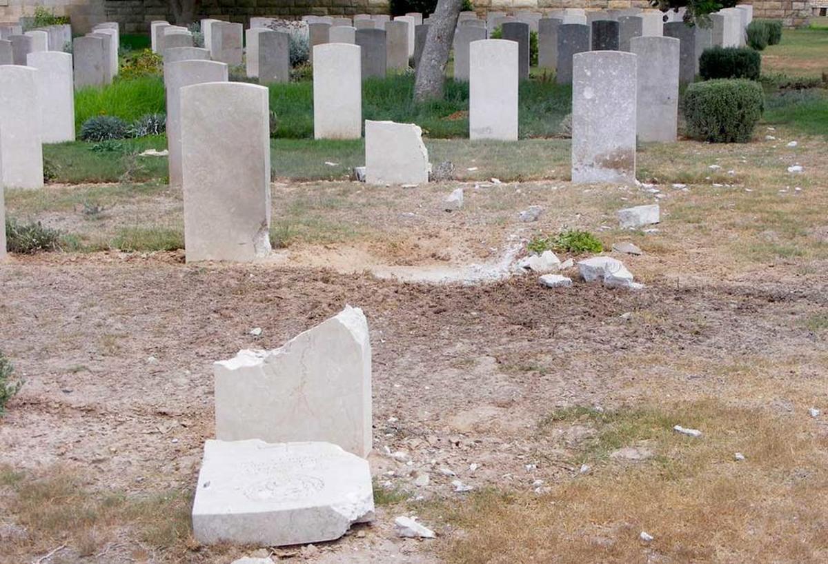 As a result of the ongoing conflict in Gaza, both Gaza War Cemetery and Deir El Balah War Cemetery have suffered extensive damage. Photo: www.cwgc.org As a result of the ongoing conflict in Gaza, both Gaza War Cemetery and Deir El Balah War Cemetery have suffered extensive damage. Photo: www.cwgc.org