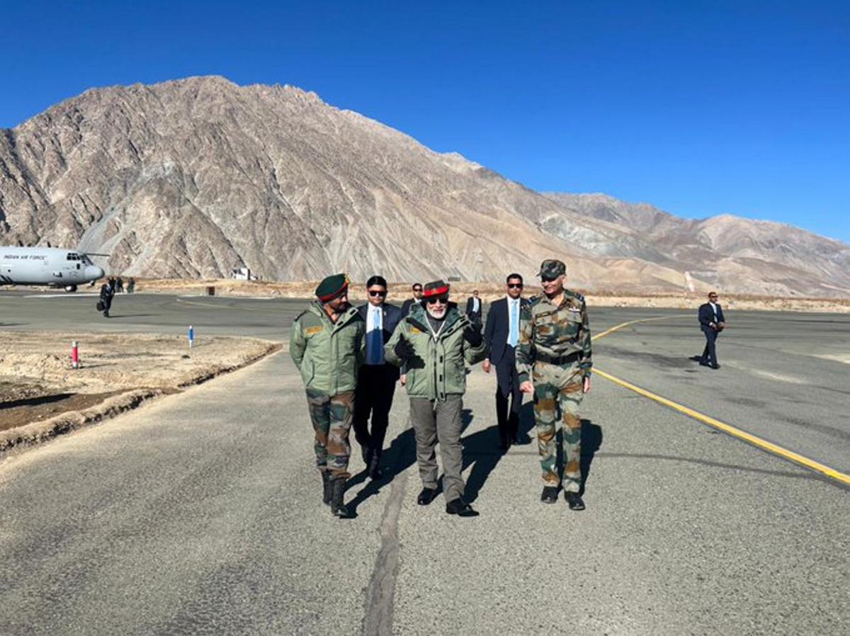 Prime Minister Narendra Modi in Kargil to celebrate Diwali. 