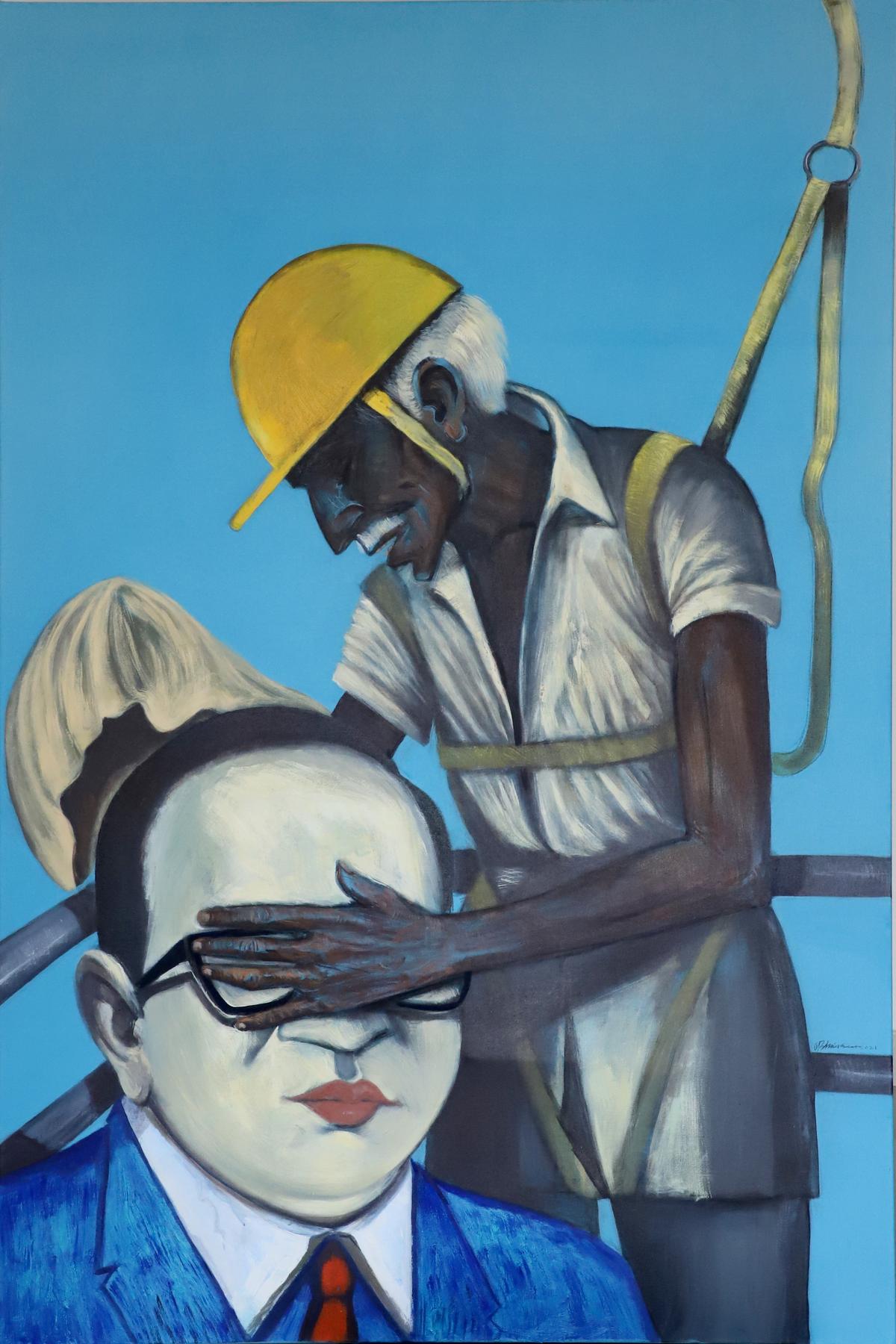 Bhise’s first portrait, titled ‘Labour Leader’.