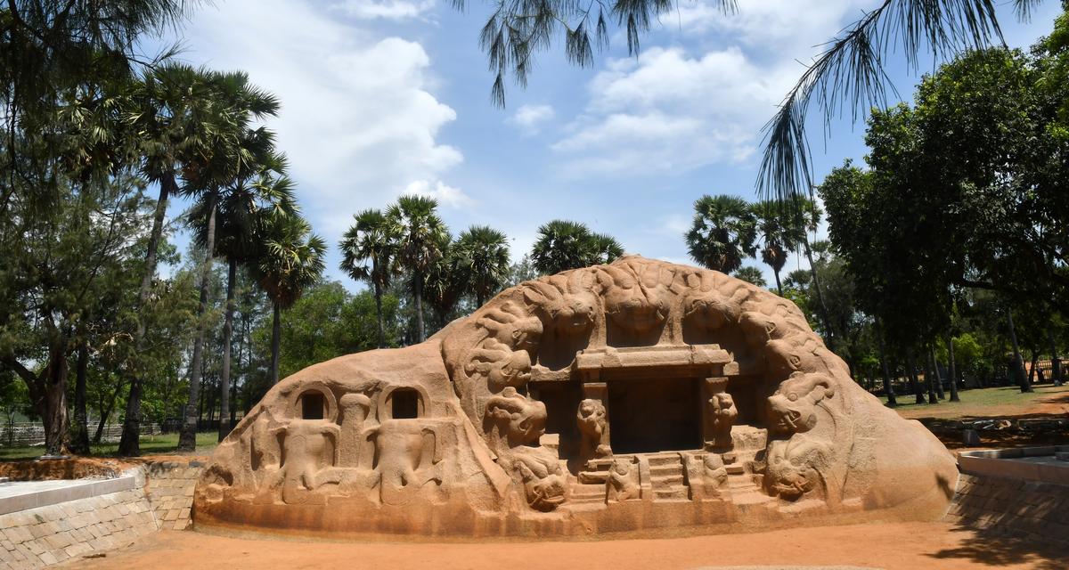 CHENNAI,TAMIL NADU,20/07/2022: The Tiger Cave is a rock-cut Hindu temple complex located in  Mamallapuram on Monday.Photo: Velankanni Raj B/The Hindu