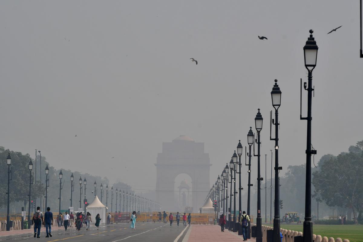 In pictures | Delhi air quality improves further, but still ‘very poor’