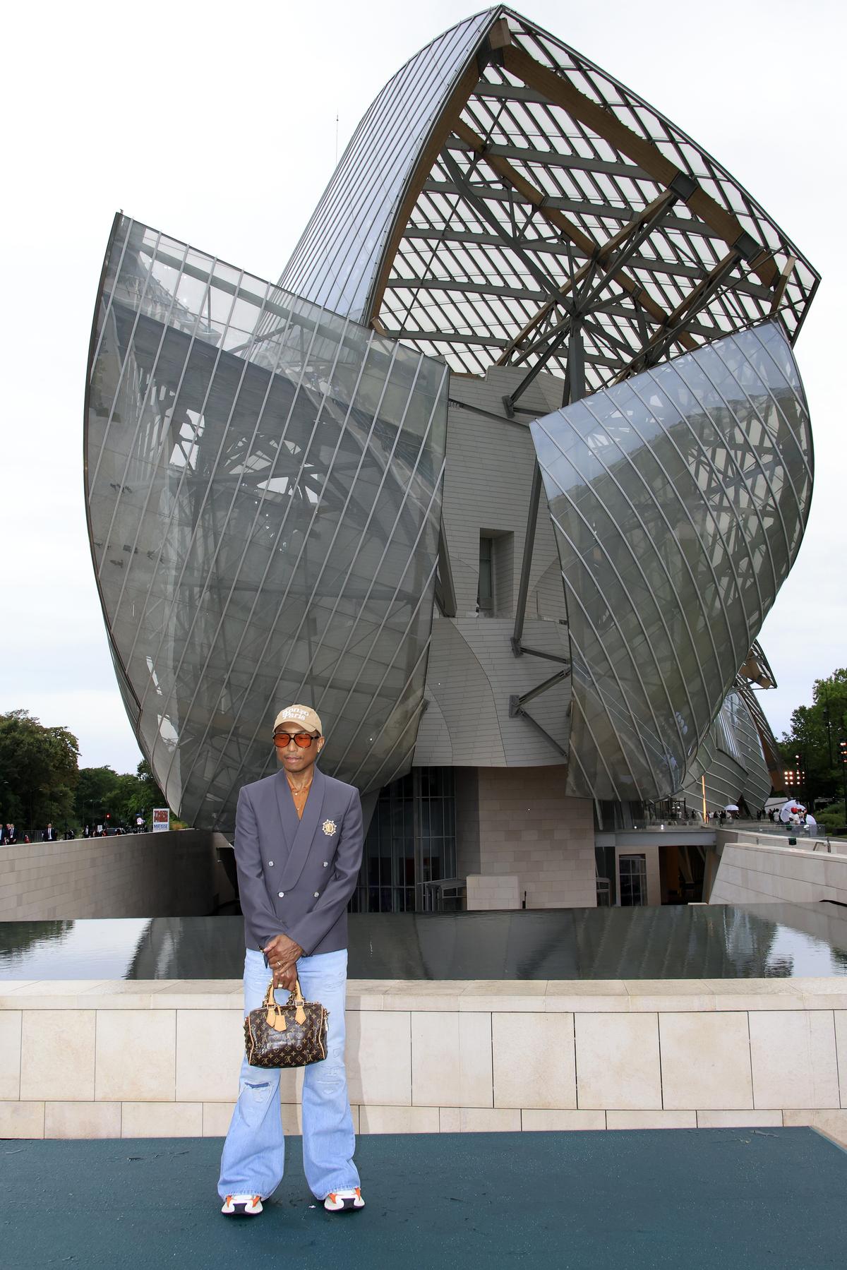 PARIS, FRANCE - JULY 25: Pharrell Williams attends ‘Prelude to the Olympics’ at Fondation Louis Vuitton on July 25, 2024 in Paris, France