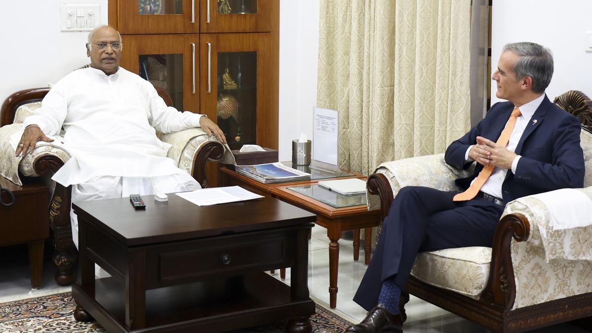 U.S. Ambassador calls on Congress chief Kharge