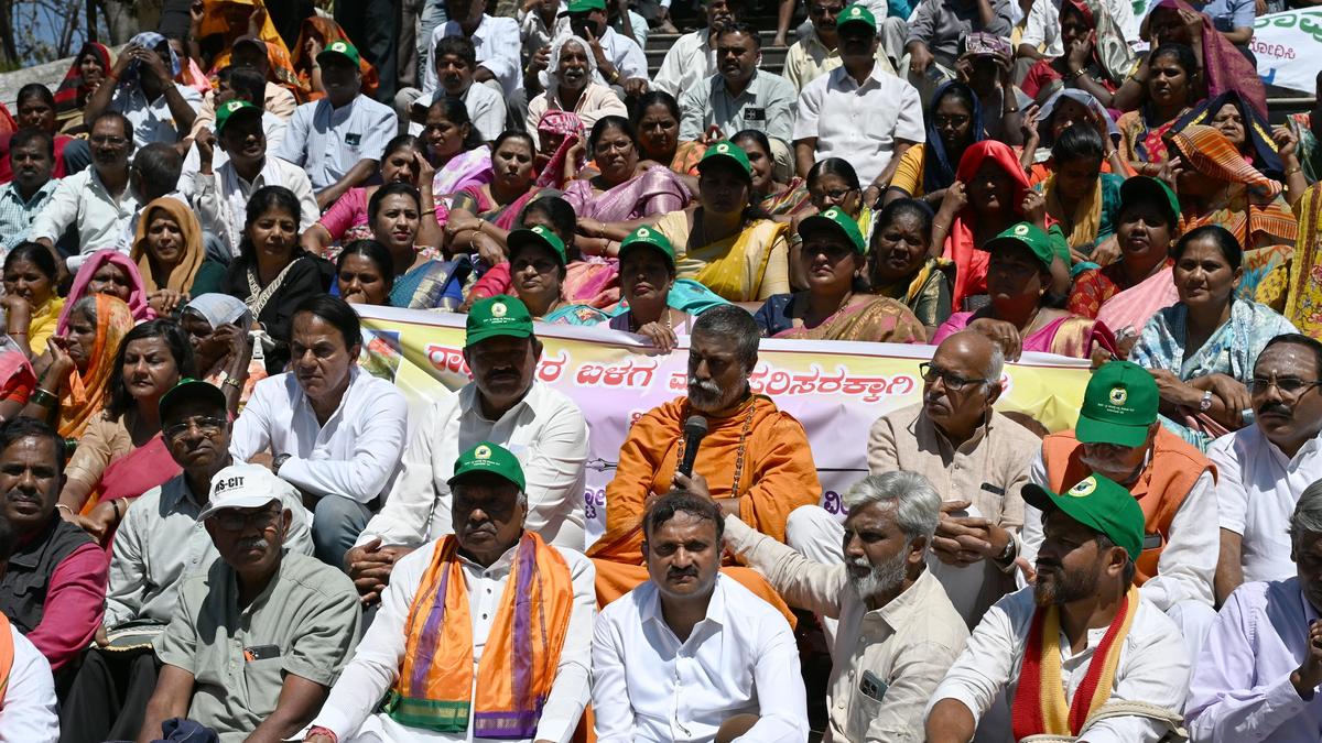 Protest march in Shivamogga opposing Sharavathi Pumped Storage Project