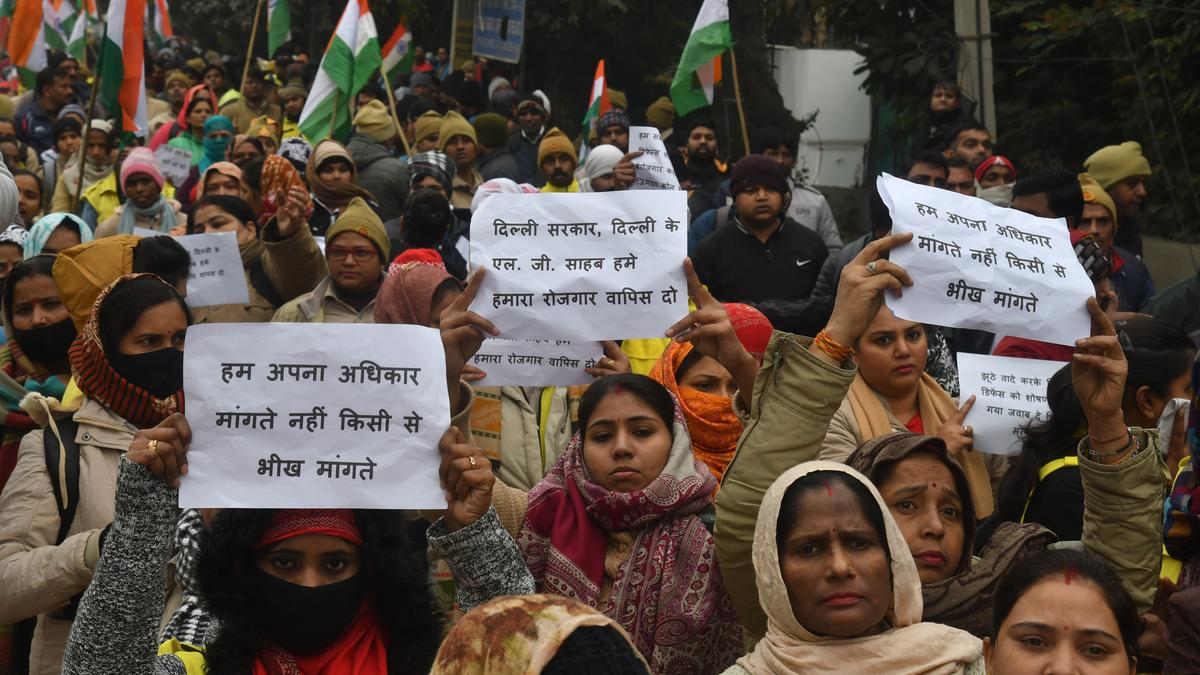 BJP demands reappointment of civil defence volunteers, stages protest near CM's residence