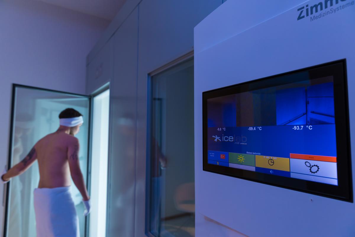 The cryotherapy chamber at Chenot Palace Gabala