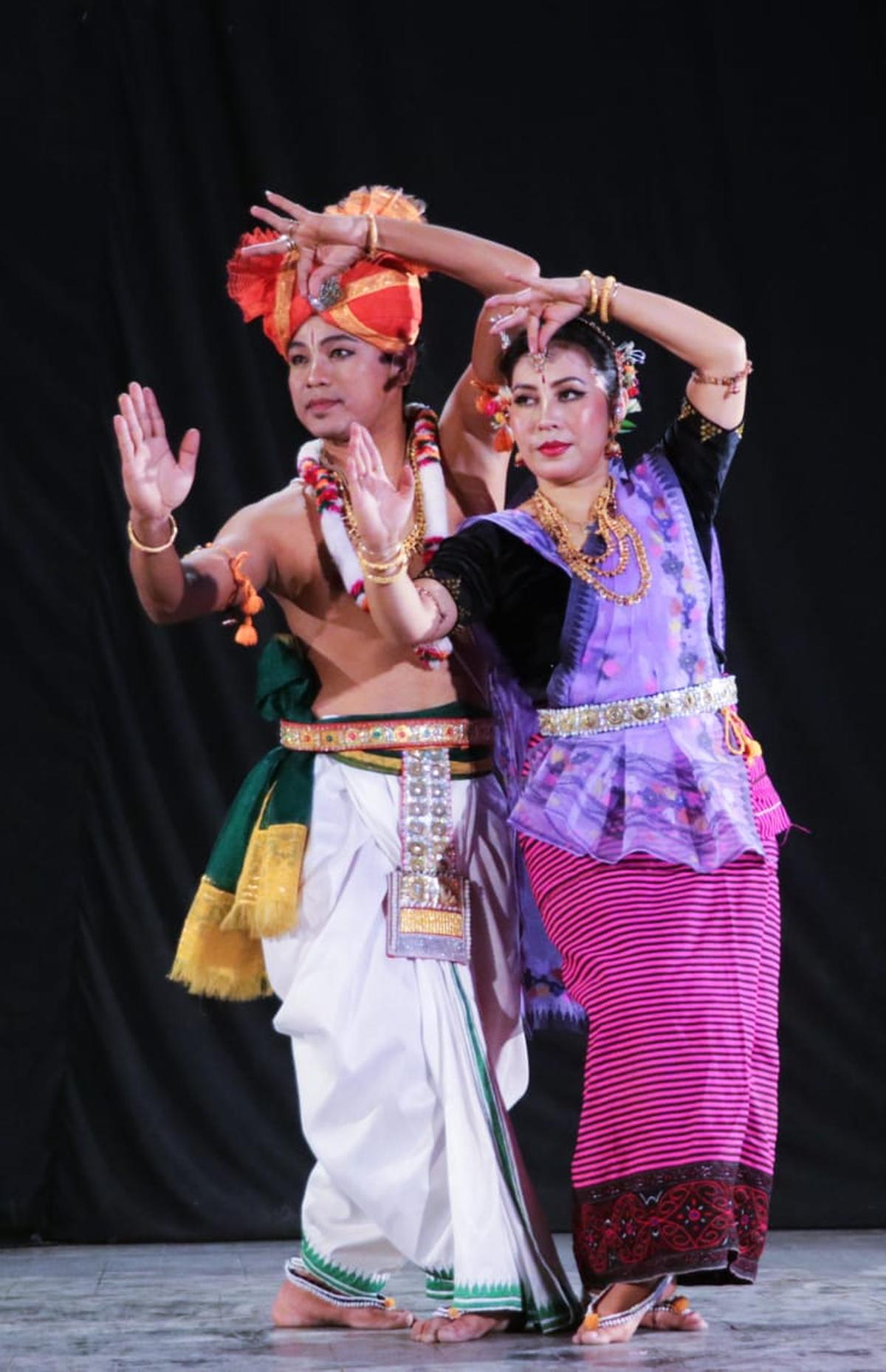 Manipuri dance couple Sinam Basu Singh and Monika