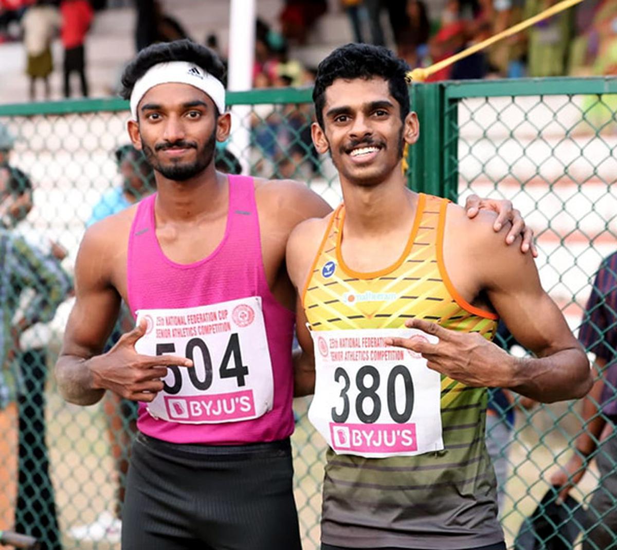 The standard bearers: Jeswin Aldrin and M. Sreeshankar, Anees says, have done a world of good for Indian long jump, forcing others to improve and keep up. | Photo credit: Special Arrangement