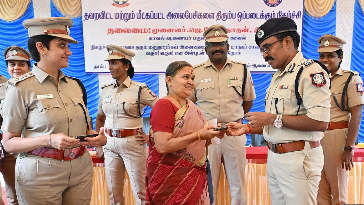 555 lost mobile phones found and restored to owners in Madurai city