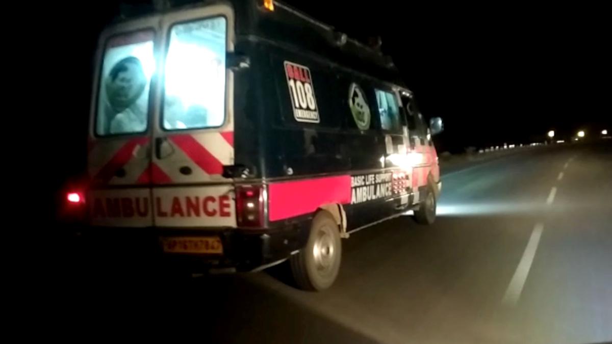 108 Ambulance travels on NH-44 in precarious condition to Anantapur