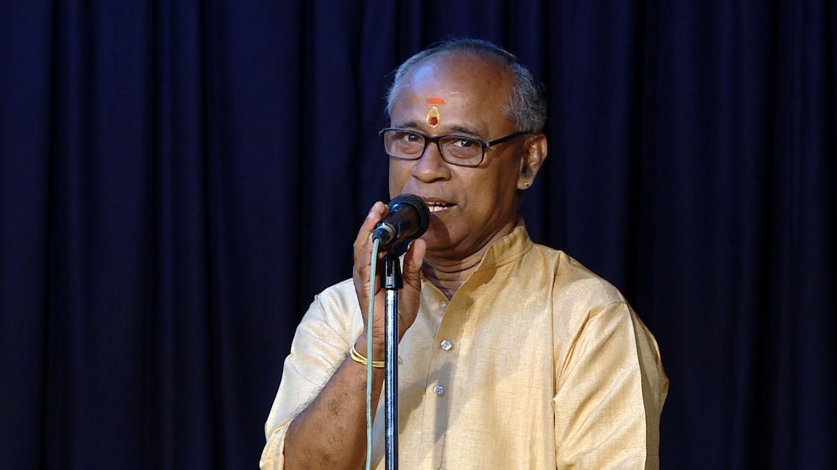 Nellai Kannan during a lec-dem on ‘Mridangam playing for Bharatanatyam’. 