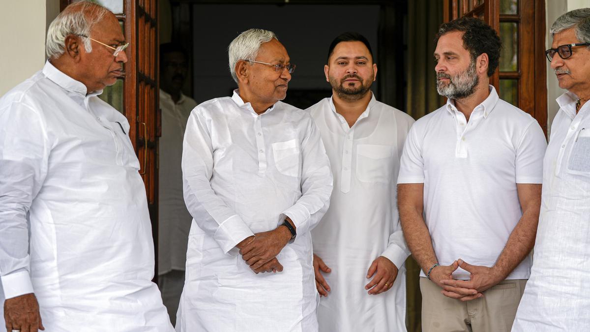 Nitish, Tejashwi hold ‘historic’ meeting with Kharge, Rahul Gandhi; pledge to take Opposition unity forward