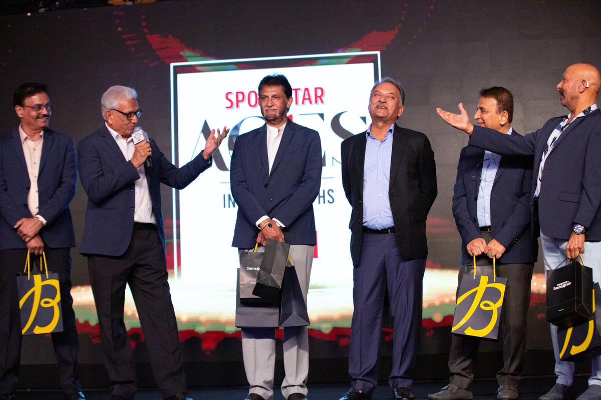 Mohinder Amarnath and other 1983 World Cup winning team members  during the Sportstar Aces Awards function.