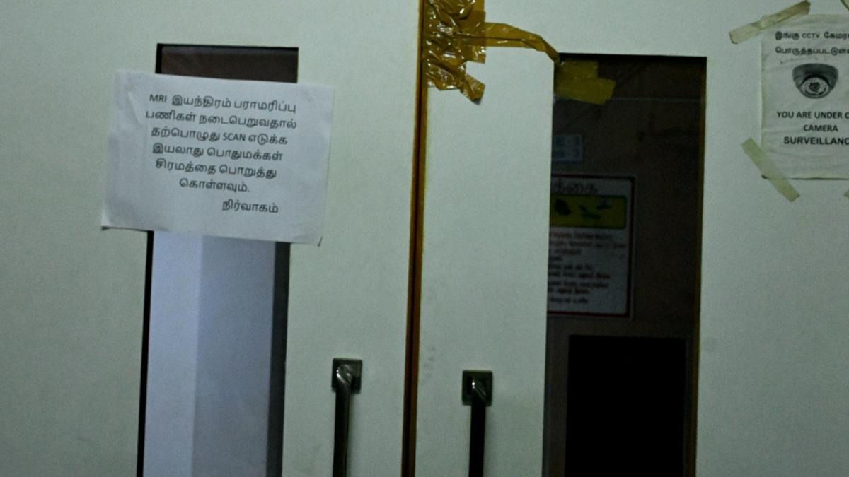 MRI equipment at Sivaganga hospital under repair for over two months
