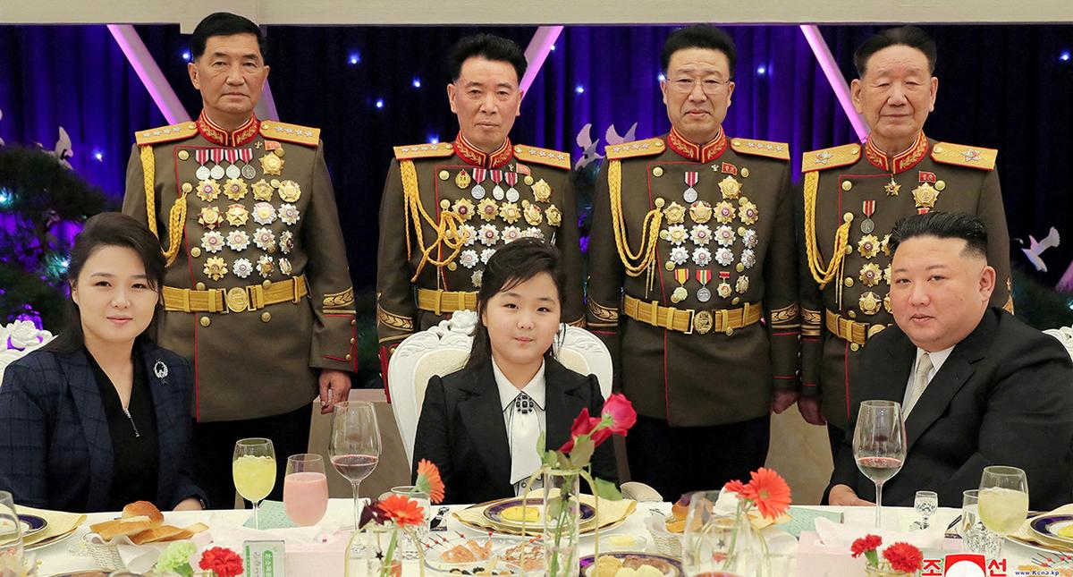File picture of North Korean leader Kim Jong Un, his wife Ri Sol Ju and their daughter Kim Ju Ae attend a banquet to celebrate the 75th anniversary of the Korean People’s Army the following day, in Pyongyang, North Korea in 2023 File picture of North Korean leader Kim Jong Un, his wife Ri Sol Ju and their daughter Kim Ju Ae attend a banquet to celebrate the 75th anniversary of the Korean People’s Army the following day, in Pyongyang, North Korea in 2023
