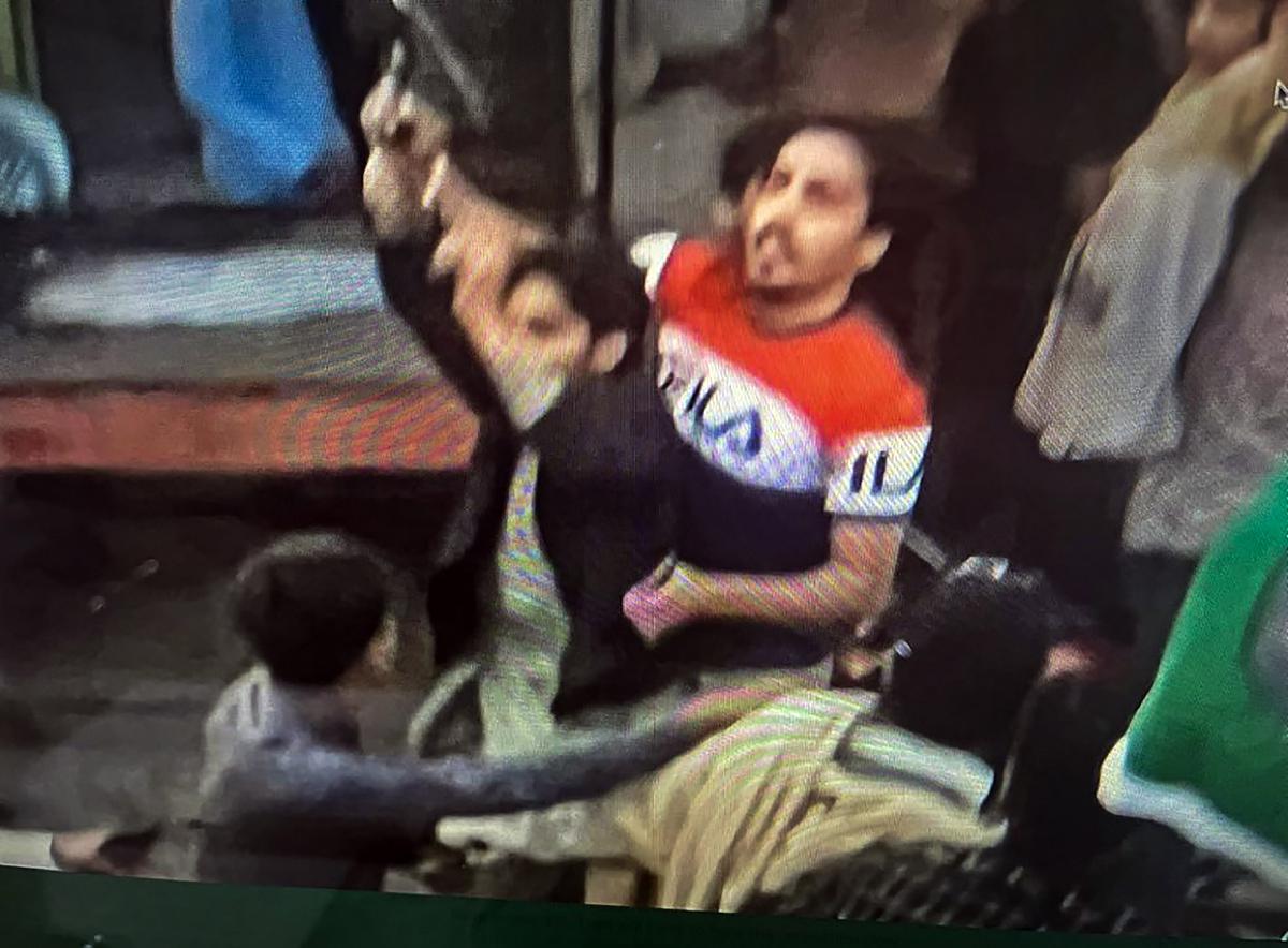 An unidentified man is captured after he fired at Pakistan’s former Prime Minister Imran Khan and others during a march in Pakistan’s Punjab Province on November 3, 2022. Photo: Screenshot from video posted in social media via PTI 