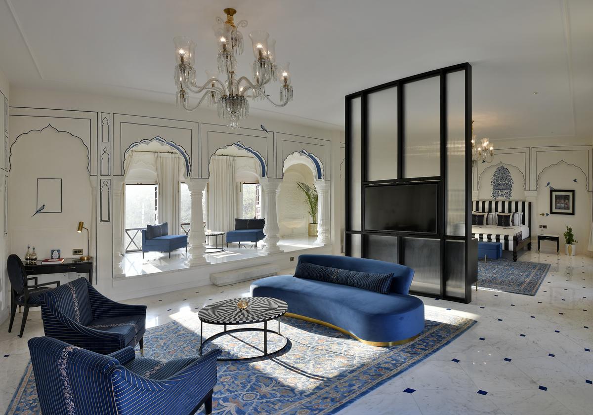 The blue and white themed Heritage Suite The blue and white themed Heritage Suite