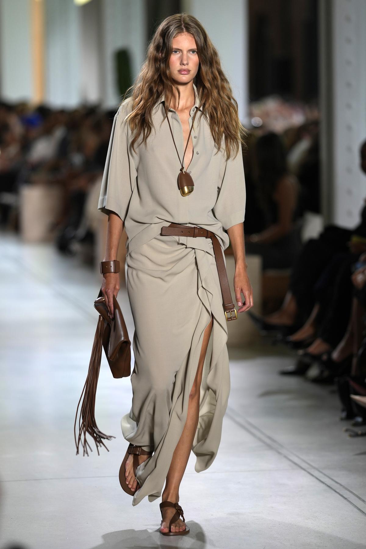 A model walks the runway during the Michael Kors Spring/Summer 2026 fashion show.