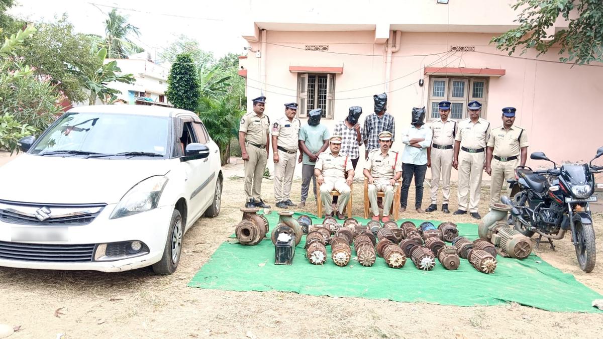 Gang stealing electric motors from aqua tanks arrested; 34 motors recovered in Andhra Pradesh&rsquo;s Krishna district