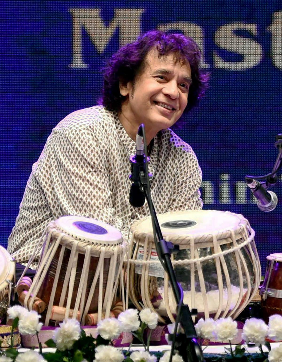 Zakir Hussain at a concert in Mumbai, January 2017.