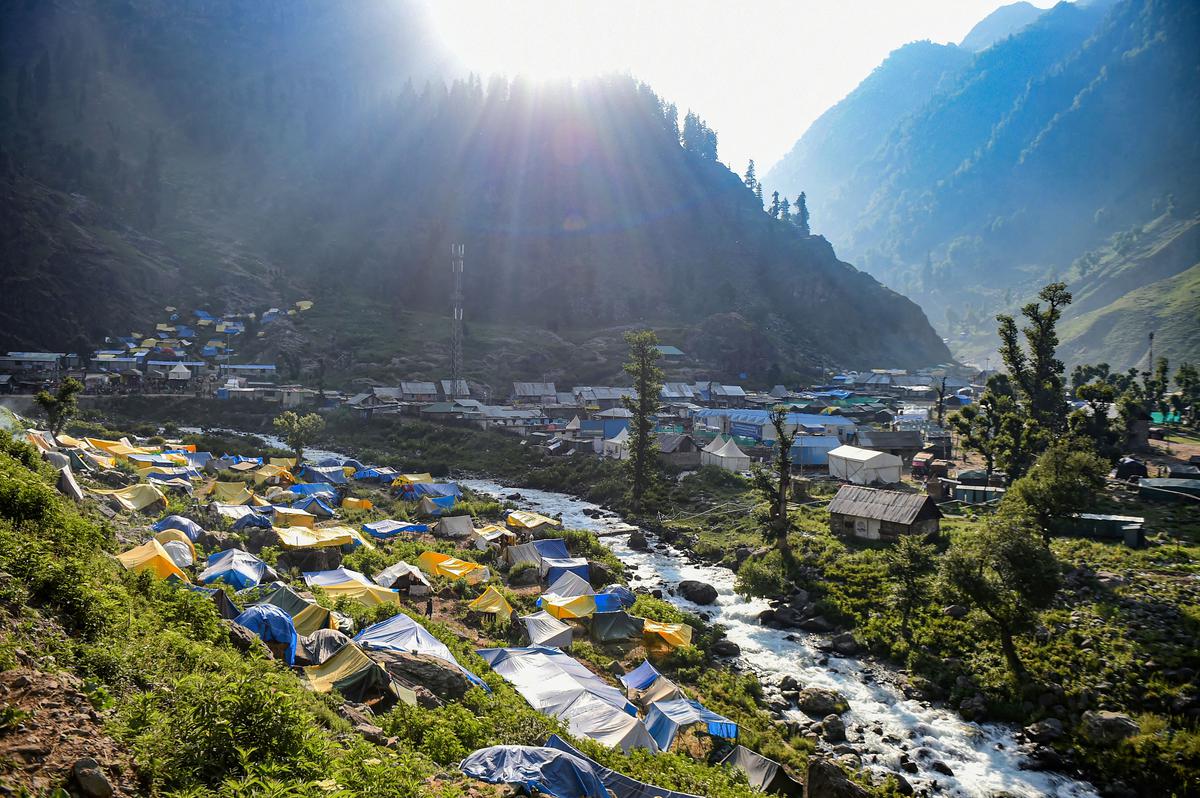 The Chandanwari base camp at Pahalgam in Anantnag district. 