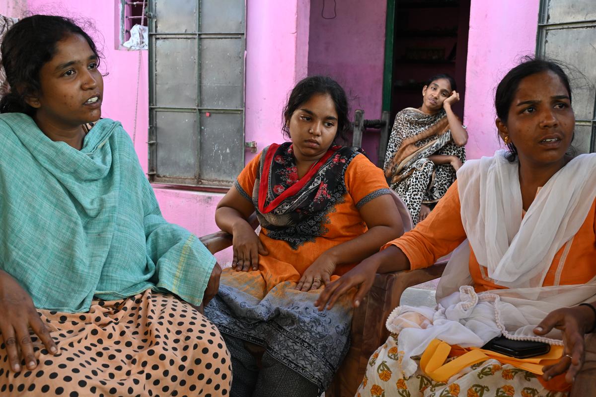 Matheswari (centre) lost her 22 month-old son in the crowd crush. 