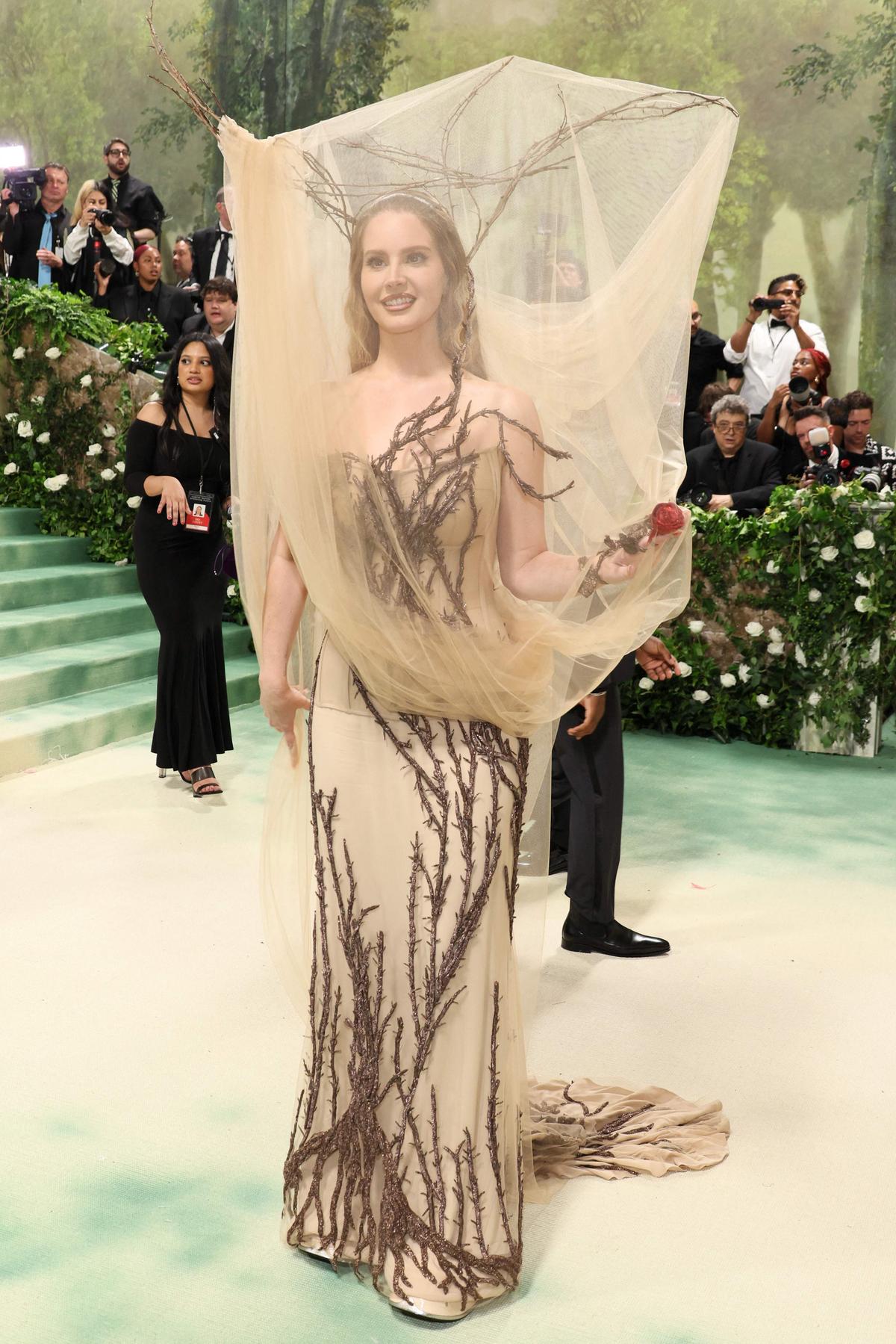 Lana Del Rey posing at the Met Gala