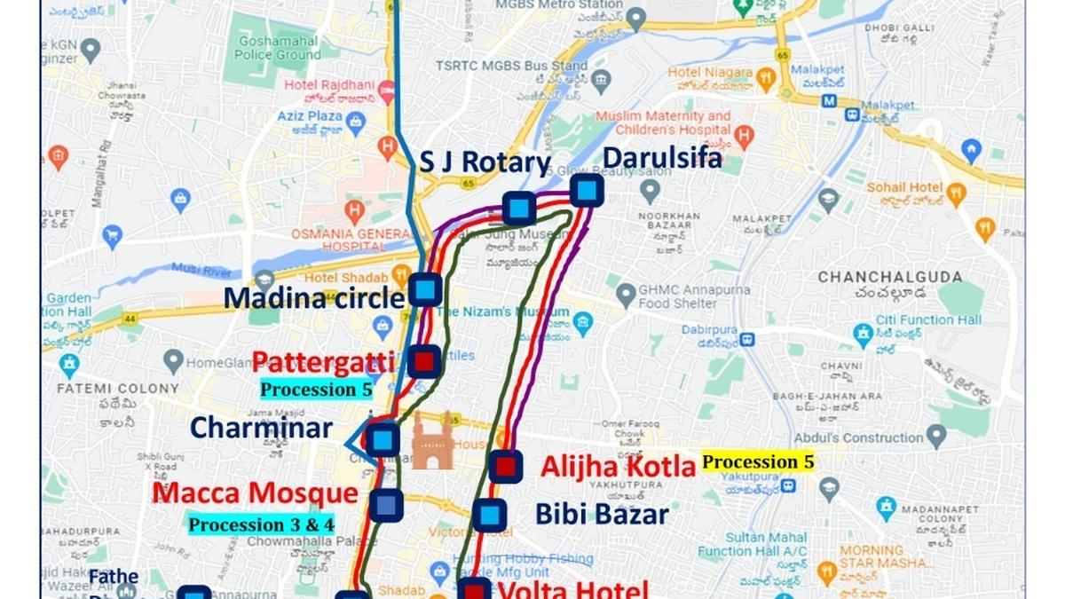 Traffic restrictions in Hyderabad for Milad-un-Nabi processions on September 14