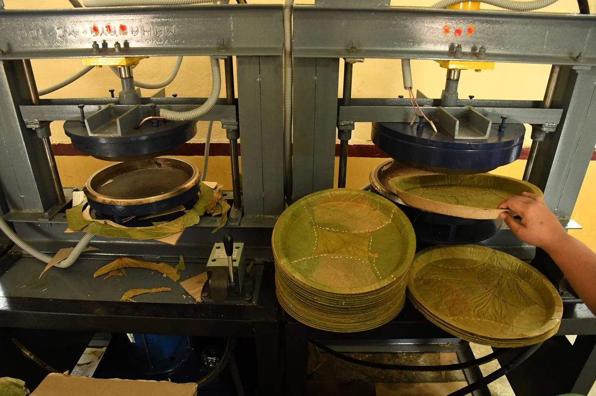 eco-friendly plates made by the women