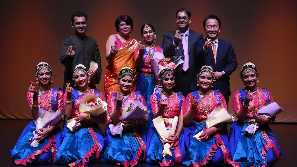 Gaana Nritya Academy members present Bharatanatyam performance in South Korea during a week-long tour
