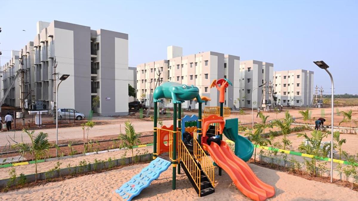 ‘Gruhapravesam’ of 2.5 lakh houses at Sullurpeta in Andhra Pradesh on March 30