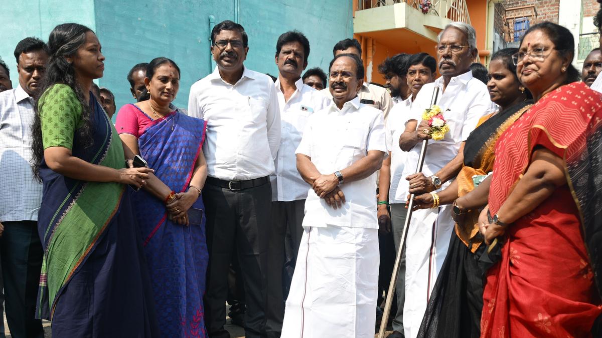 Minister inaugurates stormwater drain works in Salem Corporation