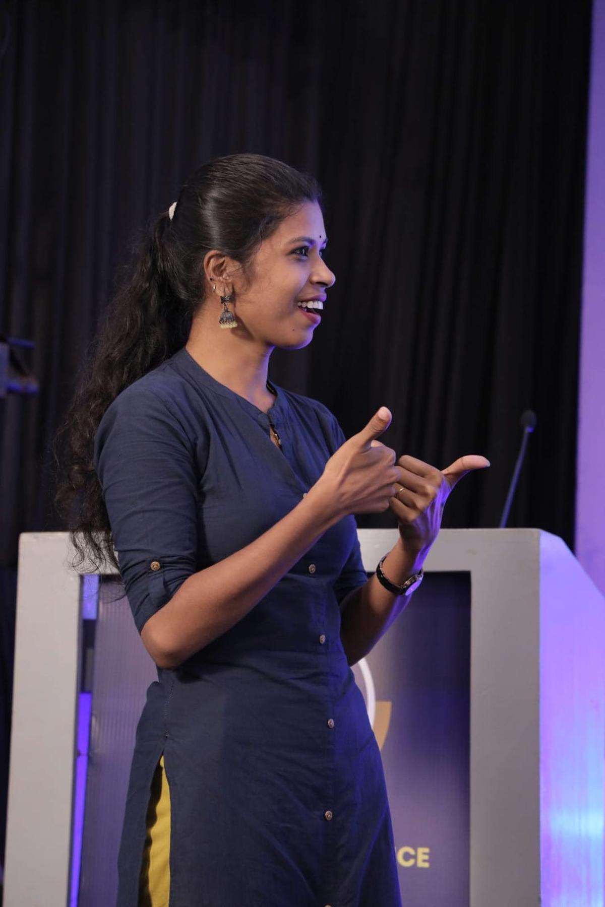 Sign language interpreter Renjitha B Sudha