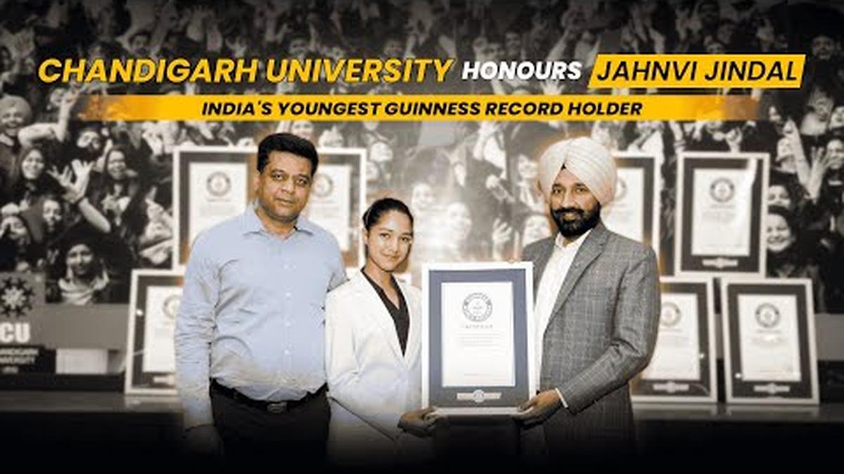 Chandigarh University honours Janvi Jindal, India's youngest female sportsperson with 11 Guinness World Records