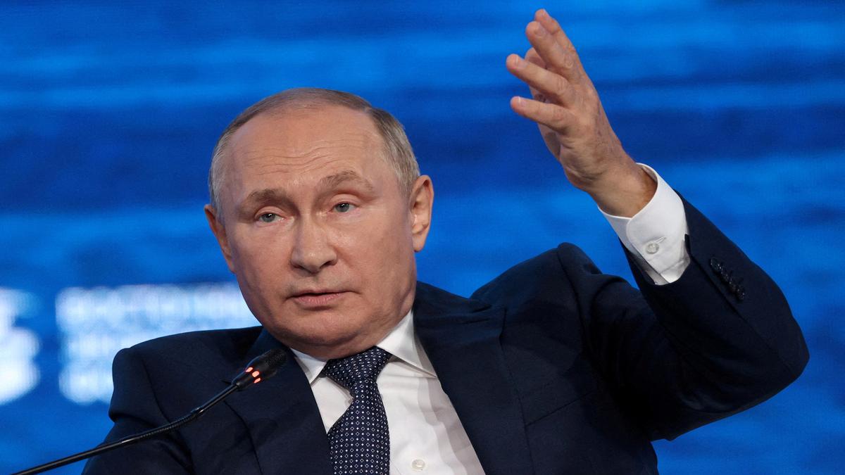 Putin mocks West, says Russia will press on in Ukraine