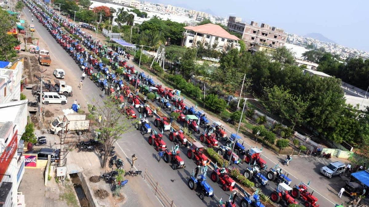 Jagan flags off tractors, harvesters and other farm machinery