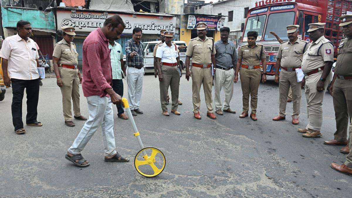 Officials inspect two accident spots in Madurai city