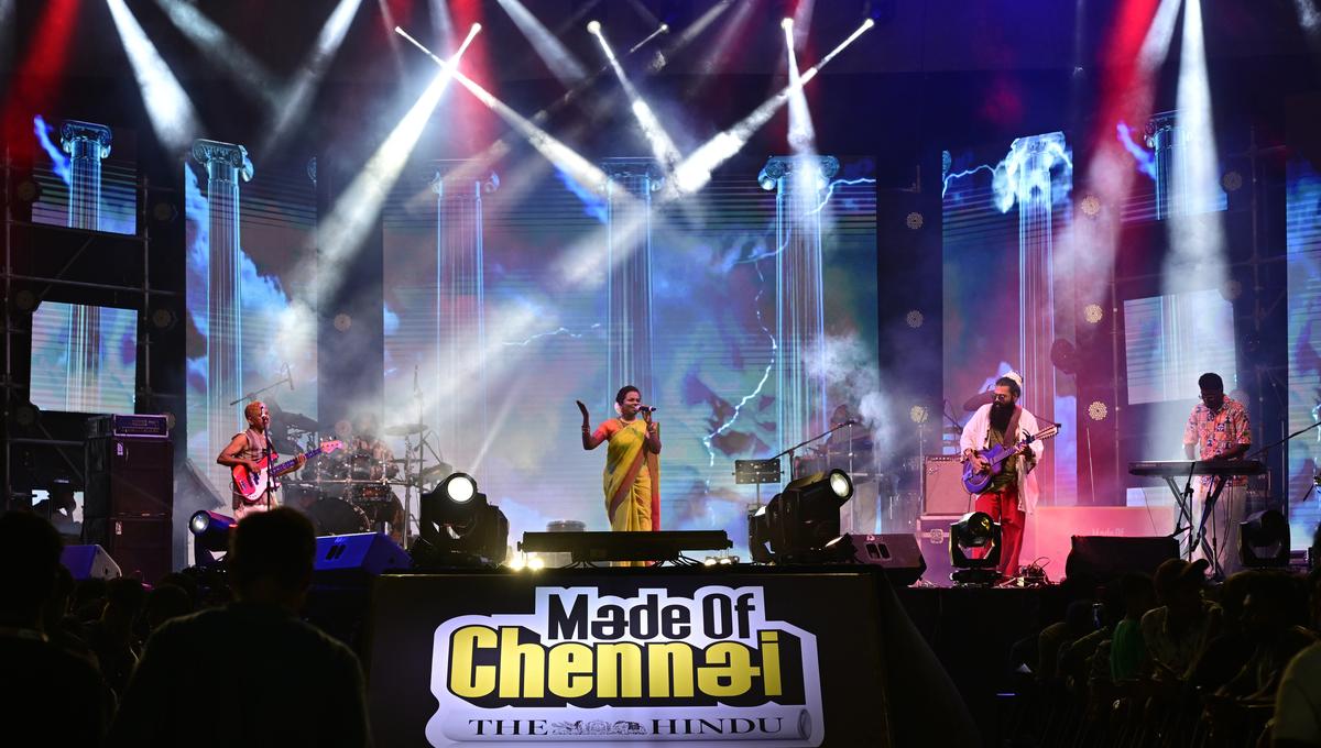 Paul Jacob’s Folk Agenda team performs at The Hindu Made of Chennai food and music festival in 2024