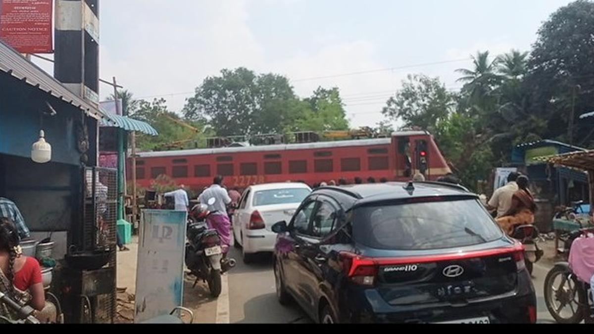 Commuters demand expeditious construction of flyover across the railway line at Mappadugai