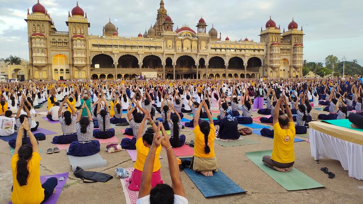 International Day of Yoga: Thousands take part in celebrations in Mysuru