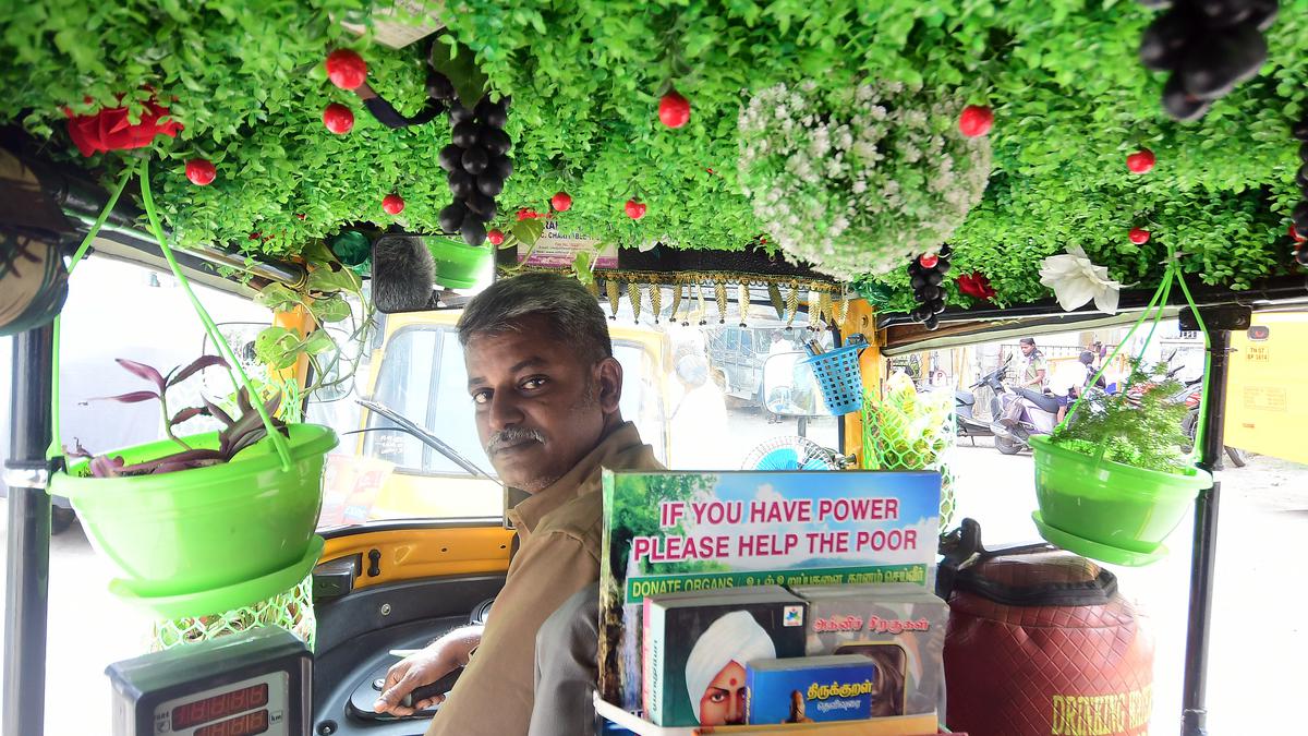 Chennai auto driver’s ‘green efforts’ to raise awareness on tree plantation
