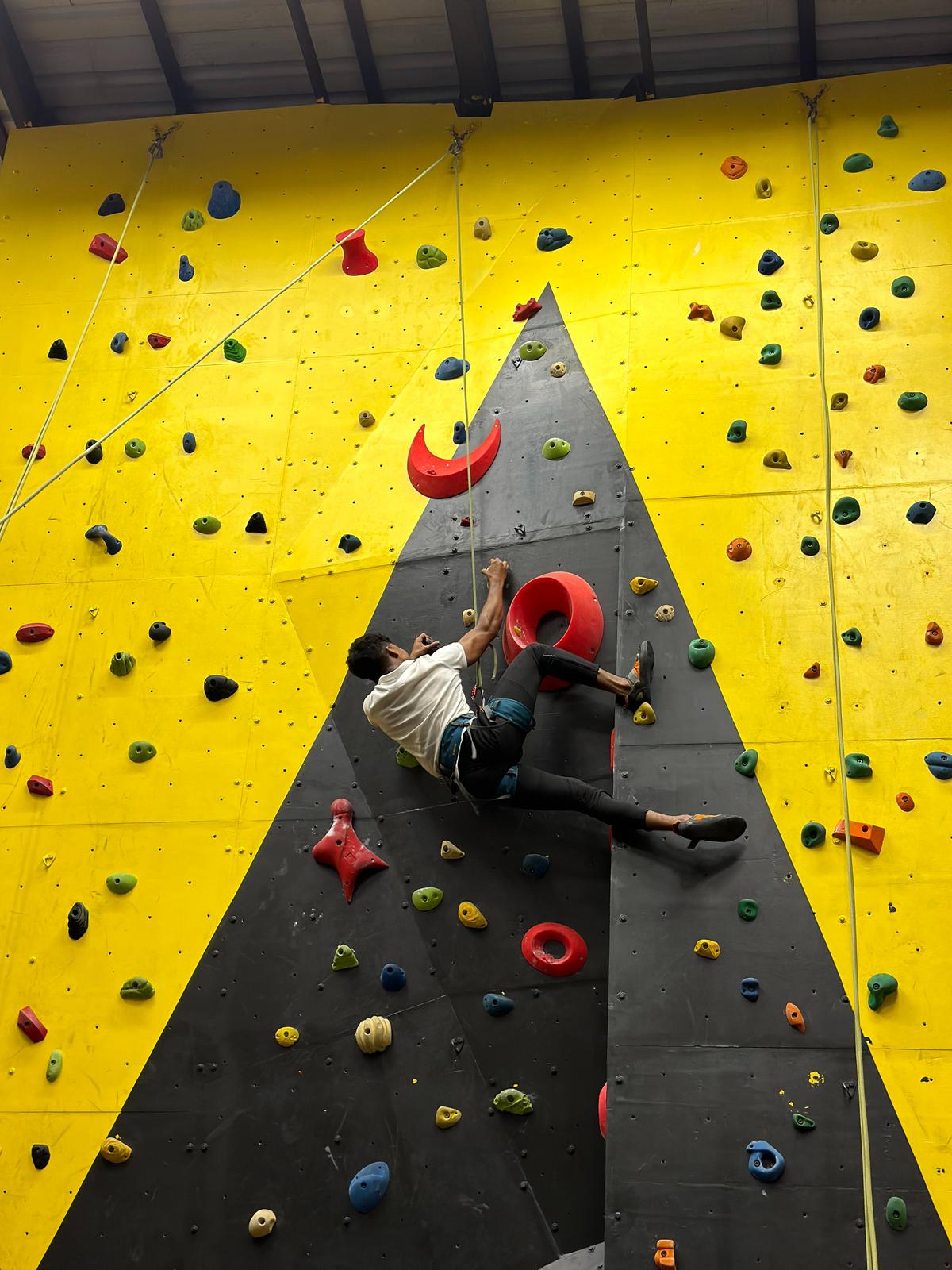 An indoor wall at fit Rock Arena