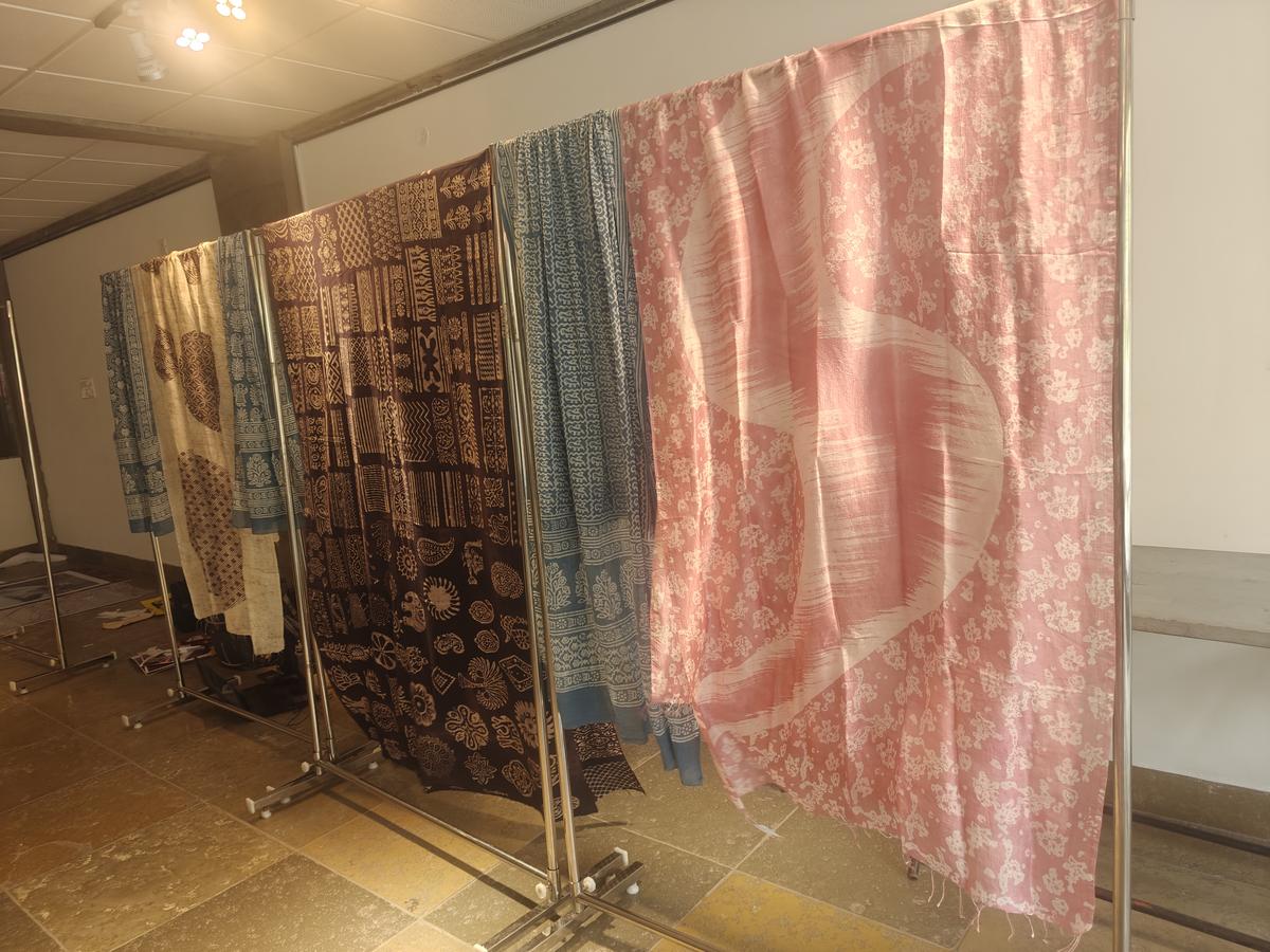 Fabrics on display