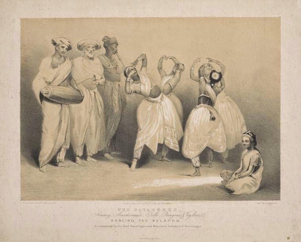 A lithograph showing the group dancing ‘Malapou’